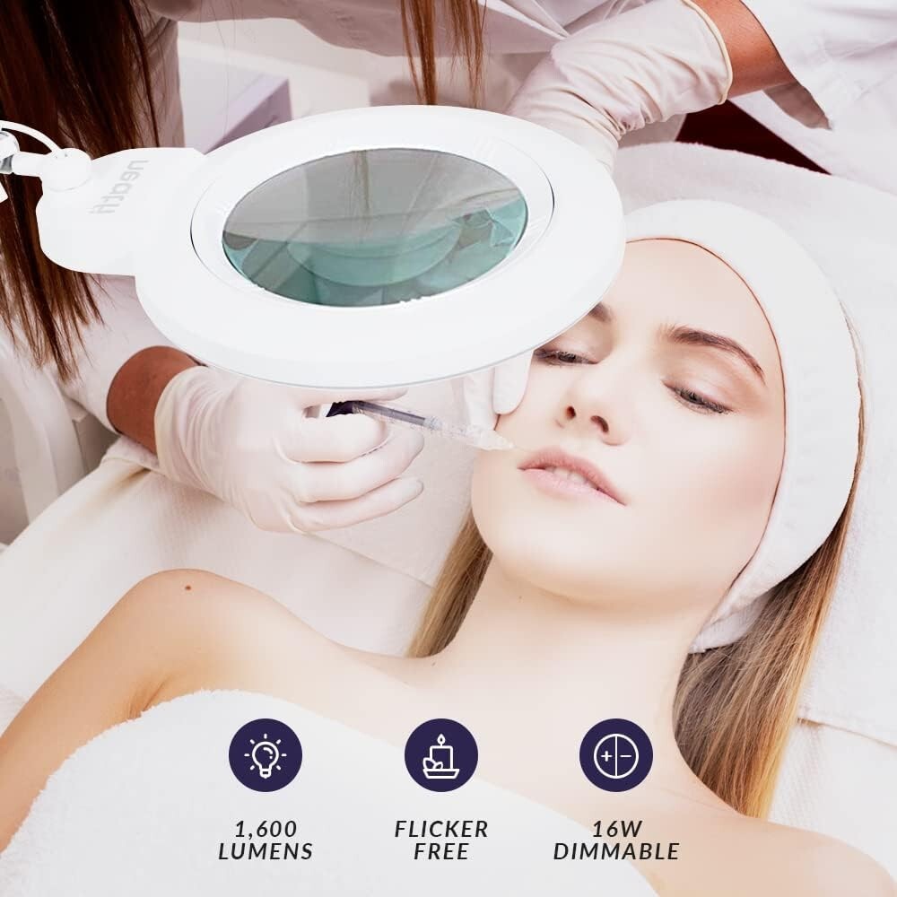 XL Dimmable LED Magnifying Lamp with 7-Inch Lens and Dual 5D/20D Magnification