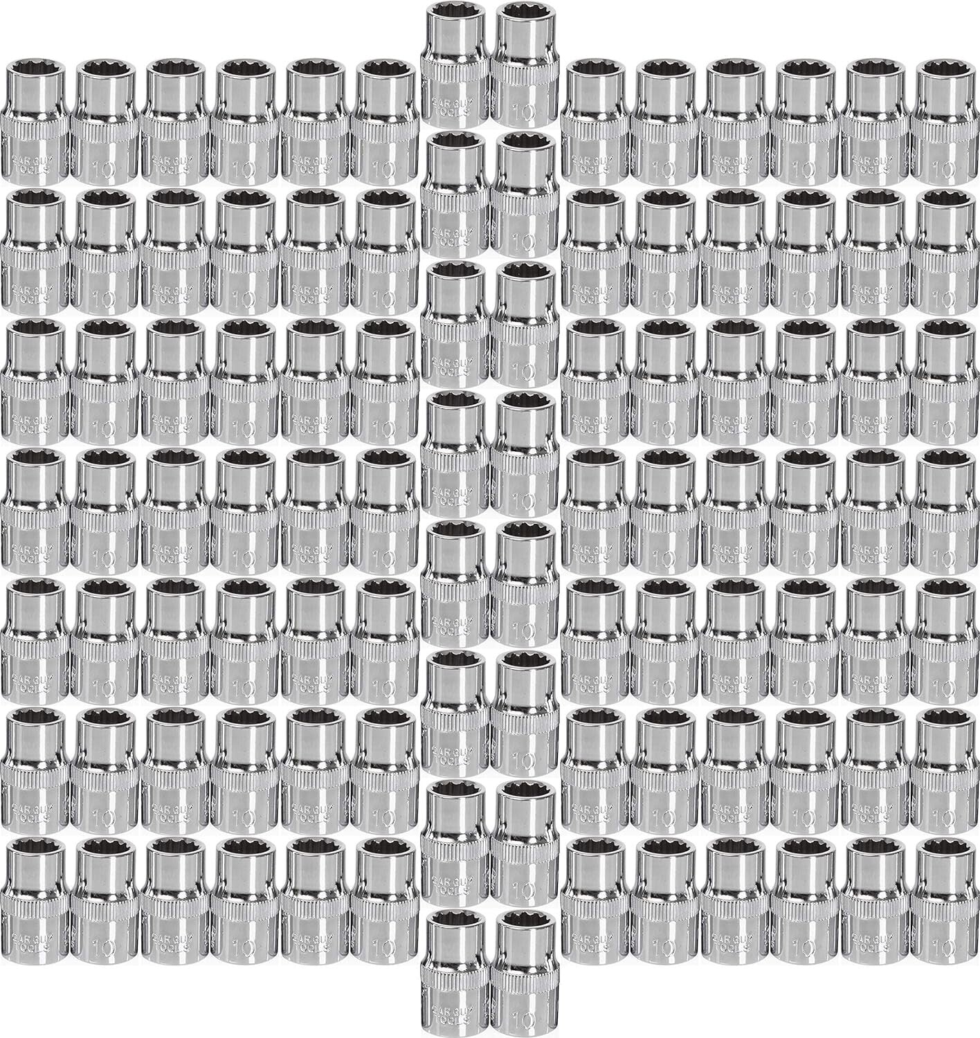 Bulk 100-Pack 10mm Shallow Sockets - 3/8" Drive and Corrosion-Resistant Finish