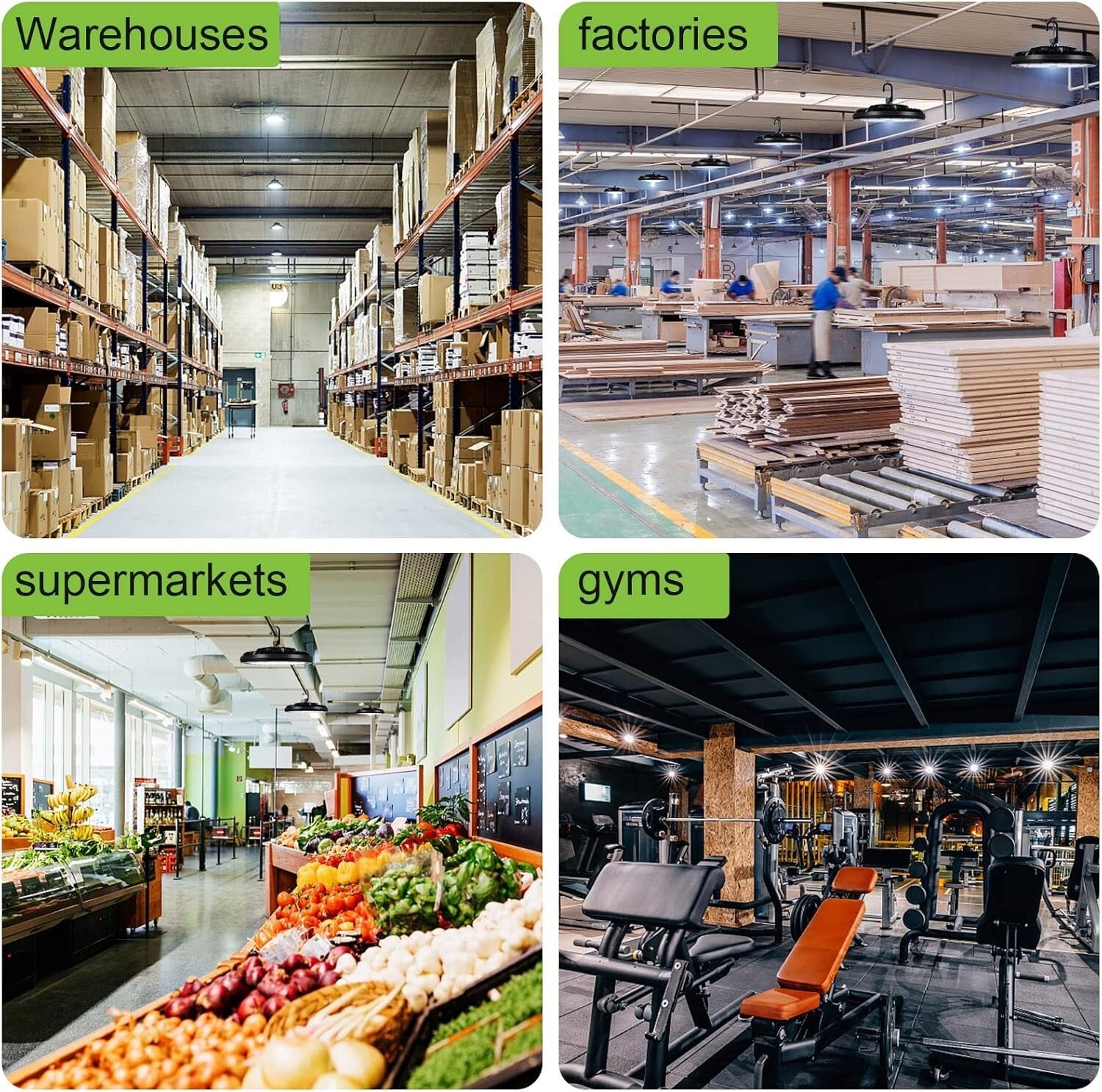 200W LED High Bay Light Fixture - 2 Pack 5000K Waterproof for Garage & Warehouse