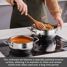 Load image into Gallery viewer, Durable 10-Piece Stainless Steel Cookware Set - Pot, Deep Pot, Casserole &amp; More