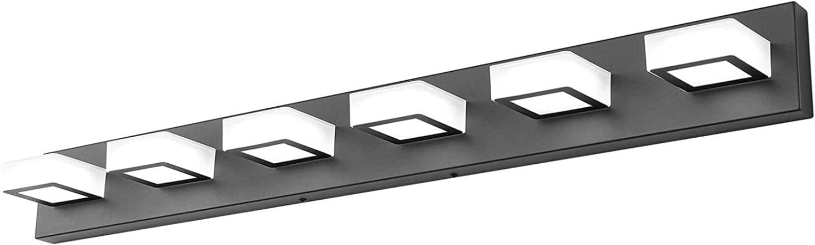 Sleek 6-Light LED Vanity Wall Light in Matte Black - Energy Efficient Style