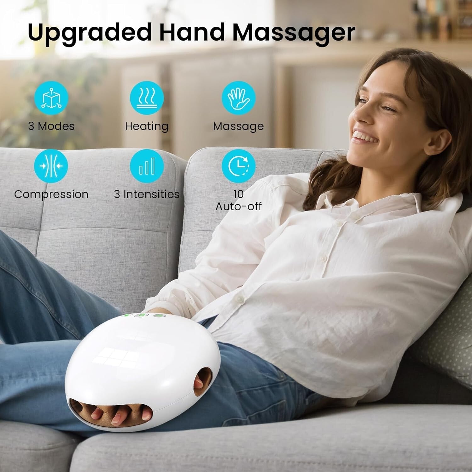 Portable Hand Massager with Heat - Ideal for Carpal Tunnel Relief, Stylish Gift
