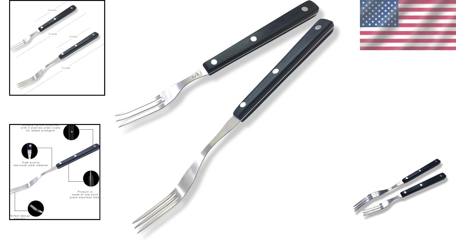 Ergonomic Heat-Resistant BBQ Meat Fork Set - Perfect for Grilling & Roasting