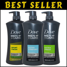 Load image into Gallery viewer, Men+Care Body Wash 3-Pack - Clean Comfort, Extra Fresh, Sport Fresh, Gift Set