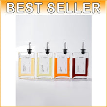 Load image into Gallery viewer, Versatile 4-Piece Kitchen Oil Dispenser Set with Drip-Free Spout, Silver Finish