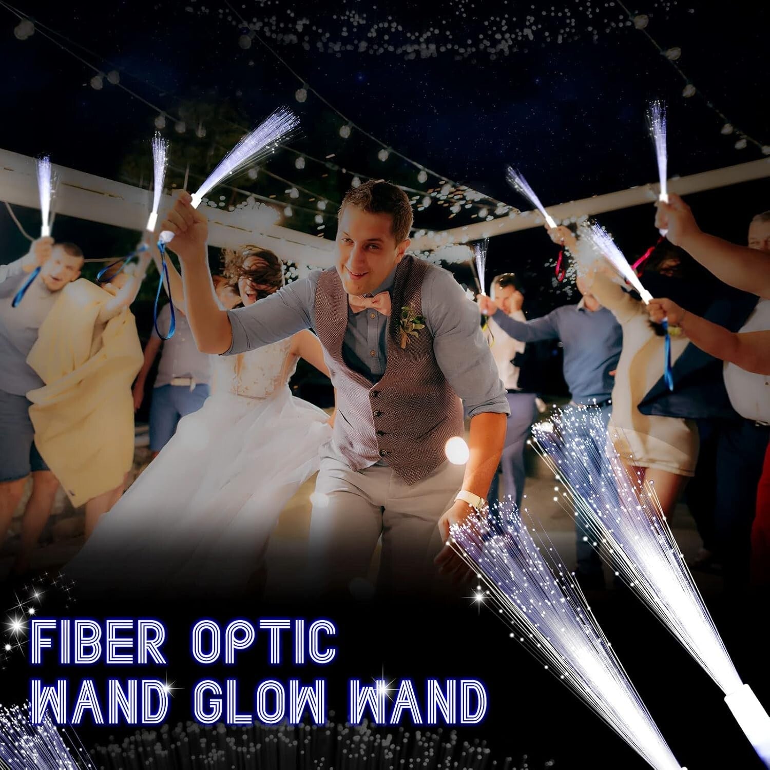 Durable 120-Piece Fiber Optic Glow Wands - Perfect for Weddings & Celebrations