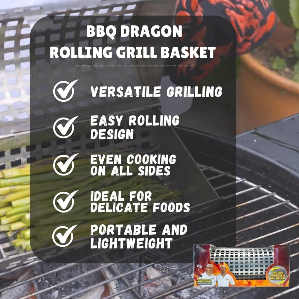 Effortless Grilling: Large Capacity Stainless Steel Basket with Snap-Lid Design