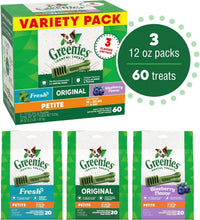 Load image into Gallery viewer, 60 Piece Petite Dog Dental Treats - Minty Fresh &amp; Blueberry Flavor for Care