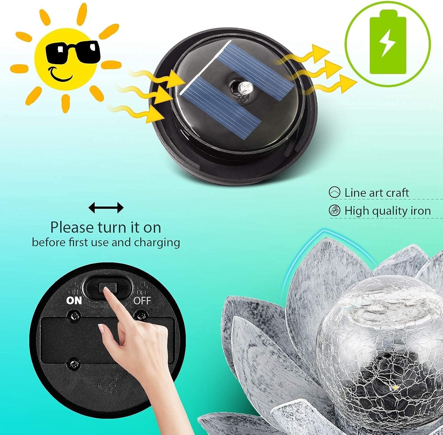 Elegant Waterproof Solar Lotus Light with Touch Control for Outdoor Spaces