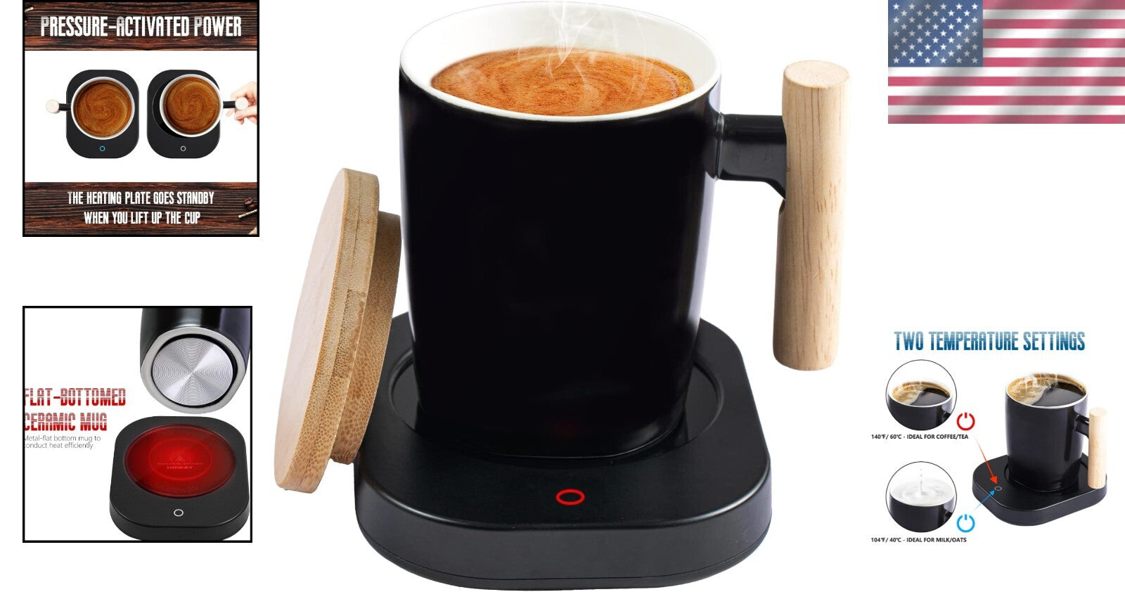 Dual Temperature Coffee Mug Warmer & Set - Perfect Gift for Beverage Lovers