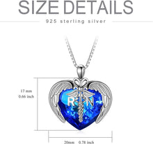 Load image into Gallery viewer, Nursing School Graduation Gift: Sterling Silver Pendant with Angel Heart Charm