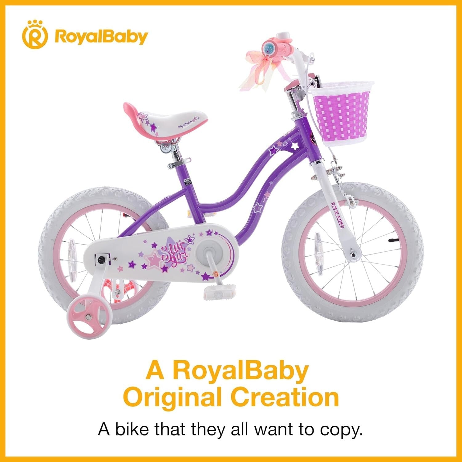Stylish Girls Bike 14-Inch with Training Wheels & Basket for Easy Learning