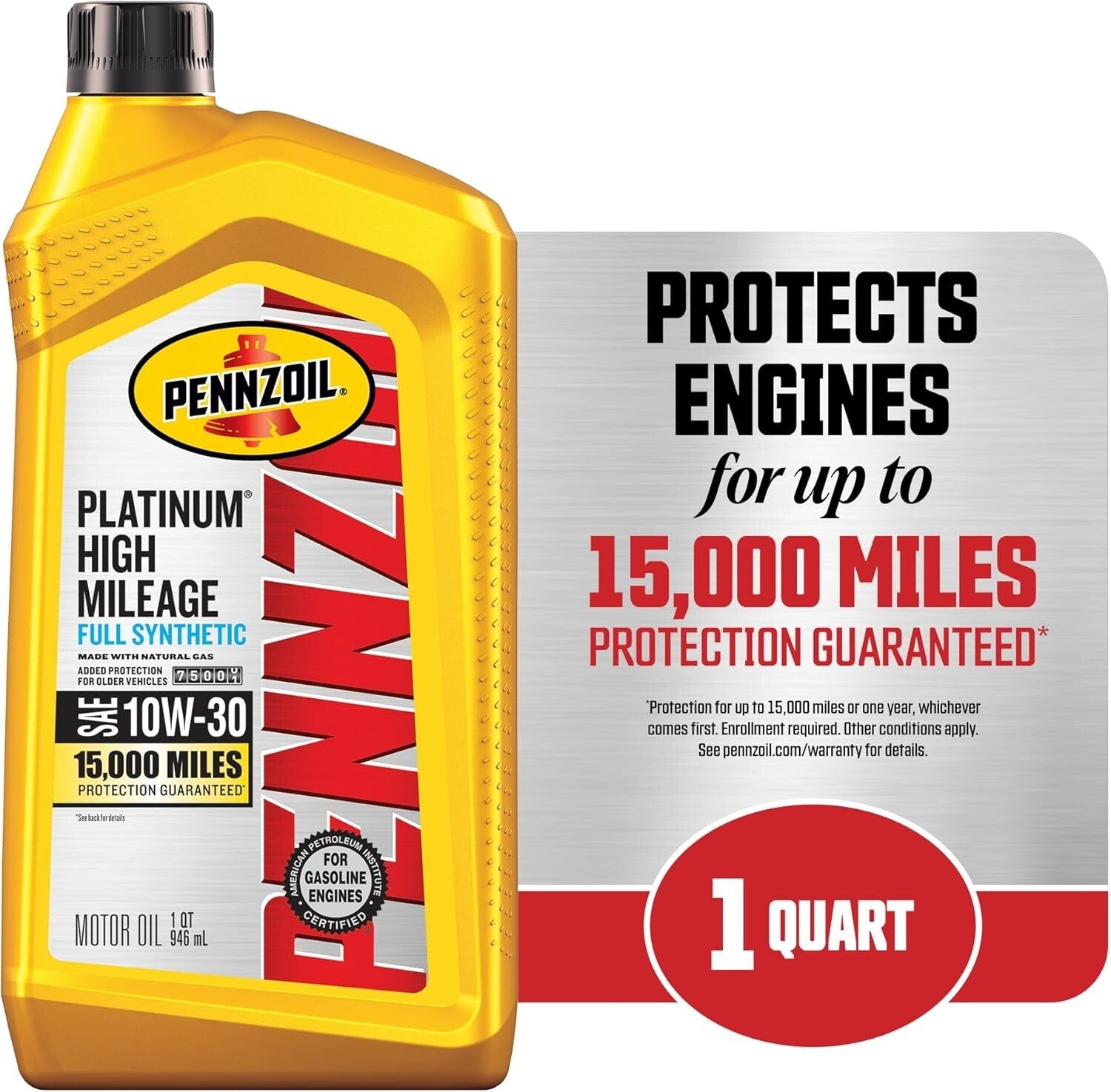 High Mileage Full Synthetic 10W-30 Motor Oil 6 Pack - Maximize Engine Protection