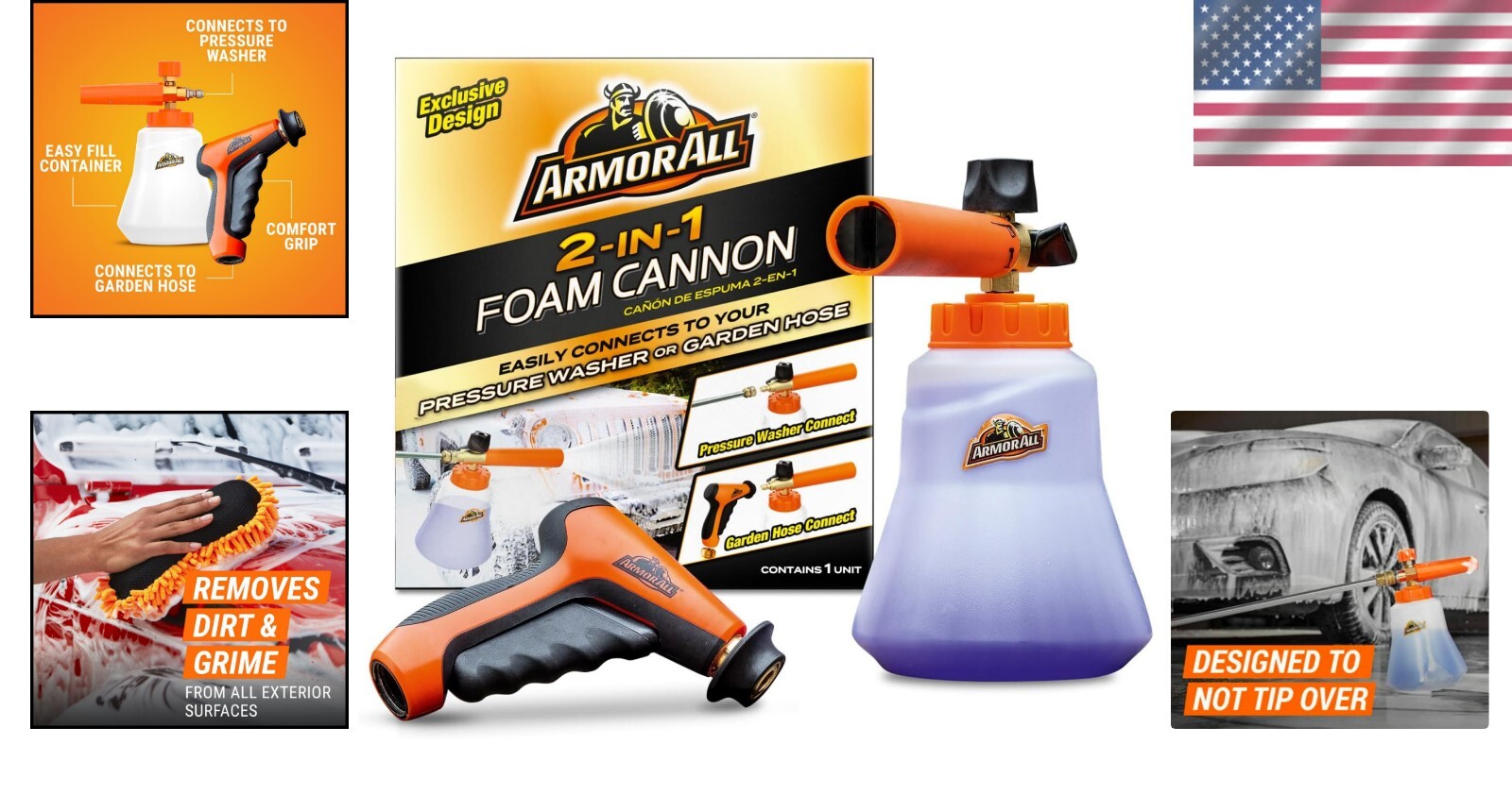 2-in-1 Foam Cannon Kit for Ultimate Car Cleaning - Hose & Washer Compatible