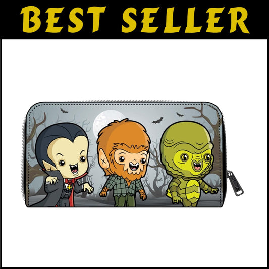 Colorful Faux Leather Zip Wallet with Chibi Design - Perfect for Everyday Use