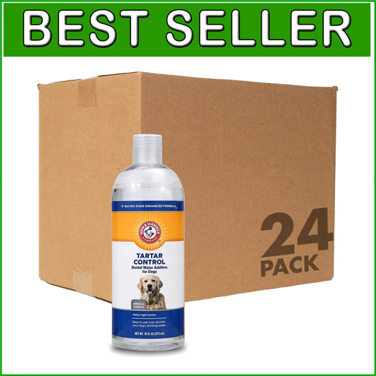Convenient Dental Water Additive for Dogs - 24 x 16 fl oz, No Brushing Needed