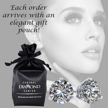 Load image into Gallery viewer, Lifetime Guaranteed 14K Gold Stud Earrings with Platinum Plated Zirconia, 1-4ct