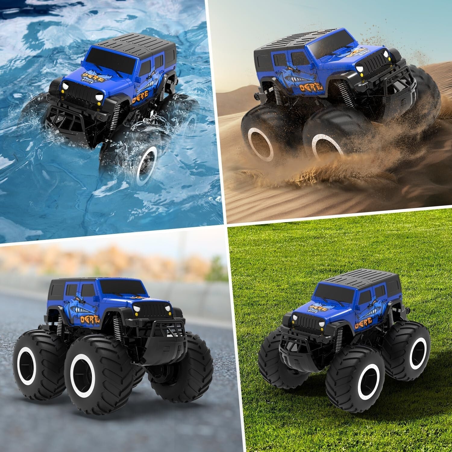 Amphibious Remote Control Car - All-Terrain Waterproof Monster Truck for Kids