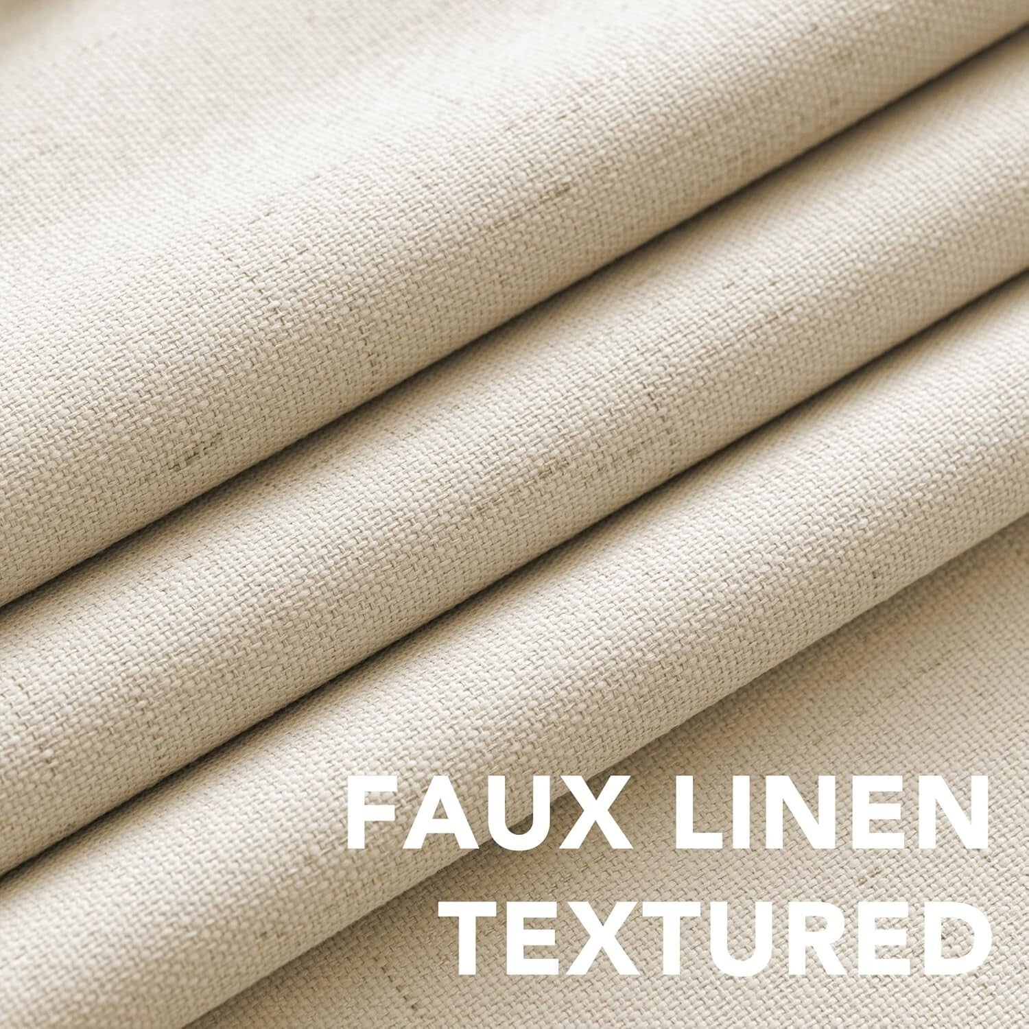 Luxury Linen Textured Blackout Drapes – 2 Panel Set for Bedroom & Living Room