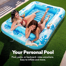 Load image into Gallery viewer, Comfortable XL Blue Inflatable Tanning Pool Lounger - Perfect for Summer Fun