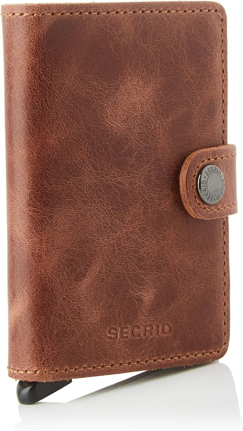 Chic Black Vintage Women's Card Case with Bill Compartment - Lightweight Design