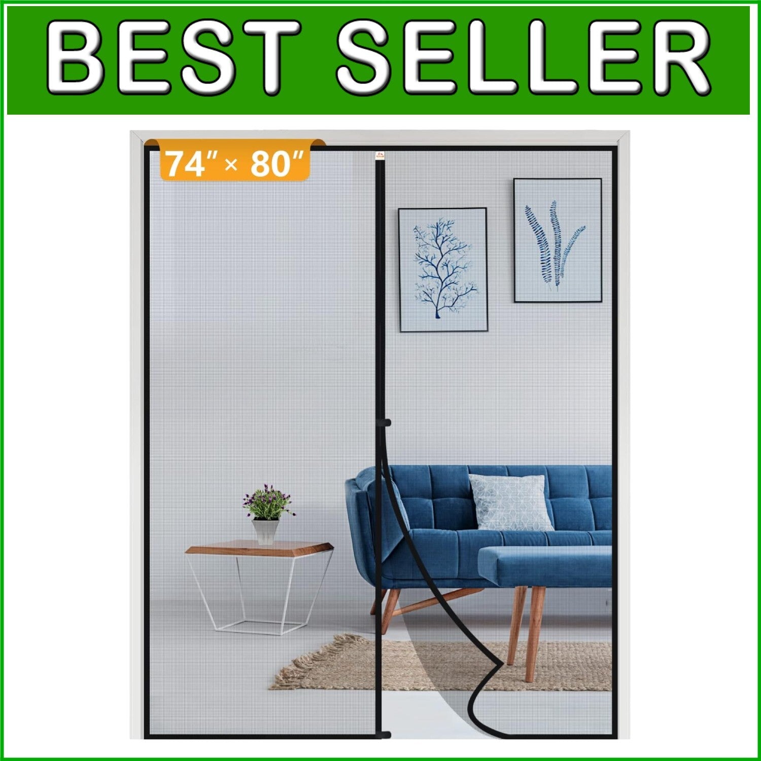 Durable Fiberglass Magnetic Screen Door for French Sliding Doors - Easy Install