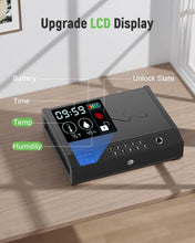 Load image into Gallery viewer, Biometric Gun Safe with LCD Display for Quick Access – Compact Handgun Security