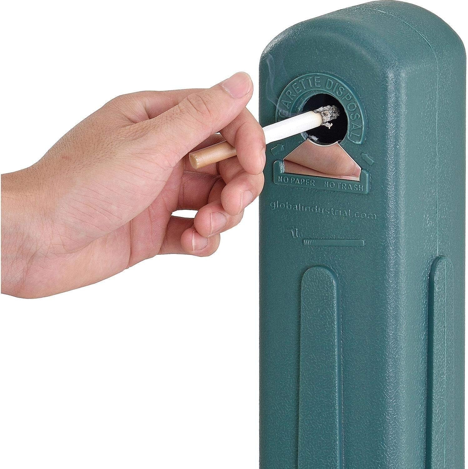 Sleek Green 11" Diameter Outdoor Cigarette Receptacle with Restrictive Opening