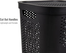 Load image into Gallery viewer, Versatile 60L Laundry &amp; Storage Baskets - Slim Black Hampers for Modern Homes