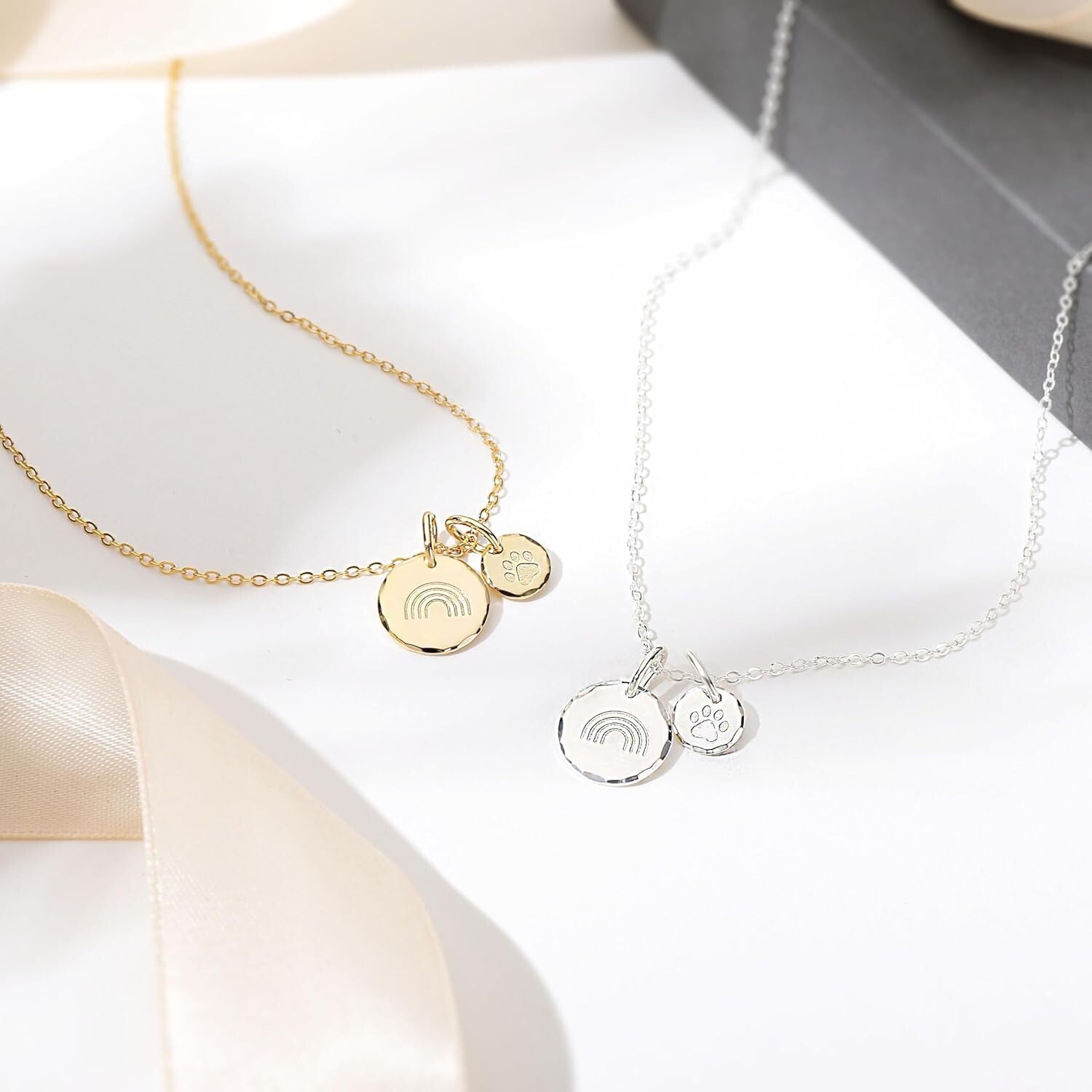 Elegant Silver or Gold Pet Memorial Jewelry - Heartfelt Sympathy Gift for Loss