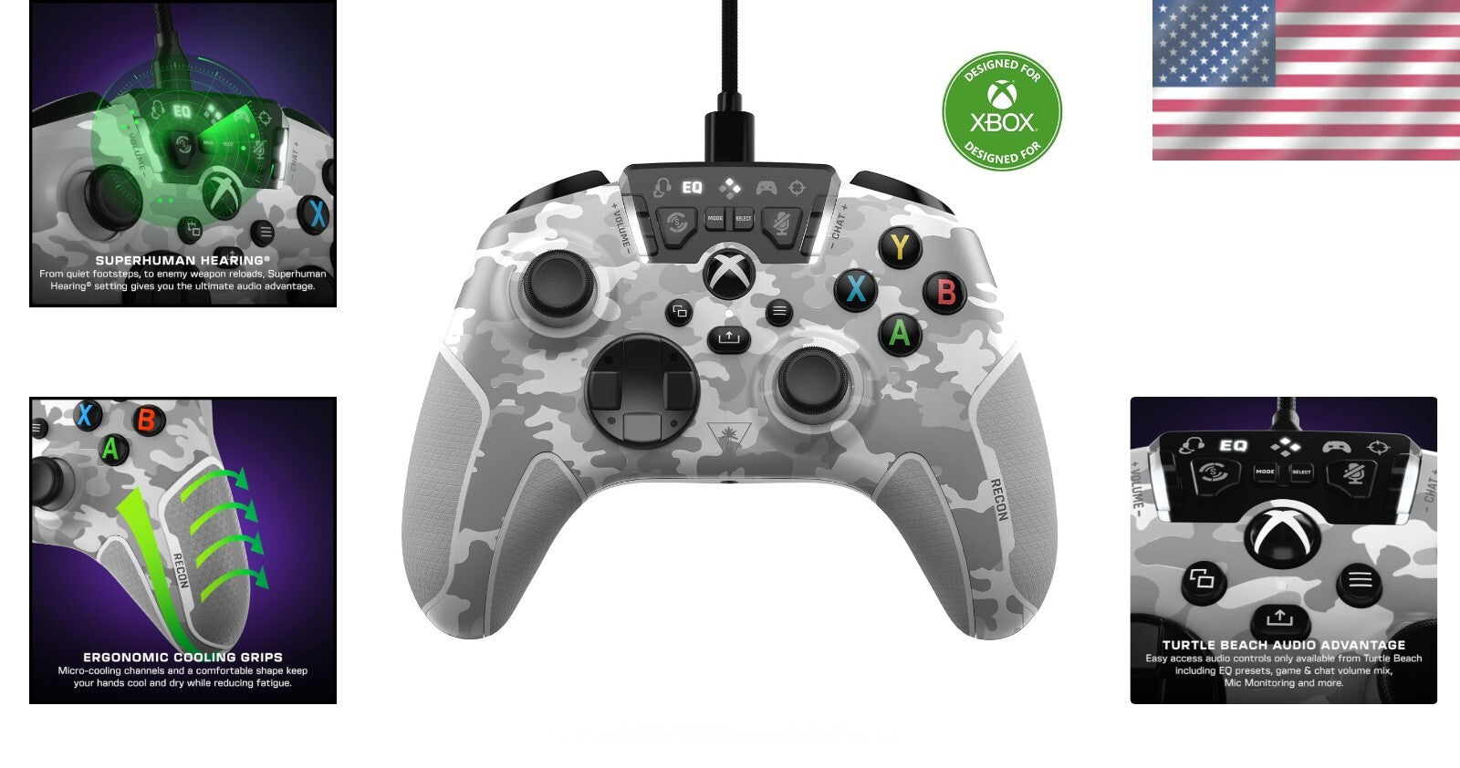 Customizable Xing Recon Game Controller with Cooling Grip & Audio Features