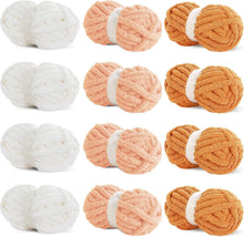Load image into Gallery viewer, Chunky Knit Yarn Set - 12 Pack Orange Gradient for Cozy Hand Knitting Projects