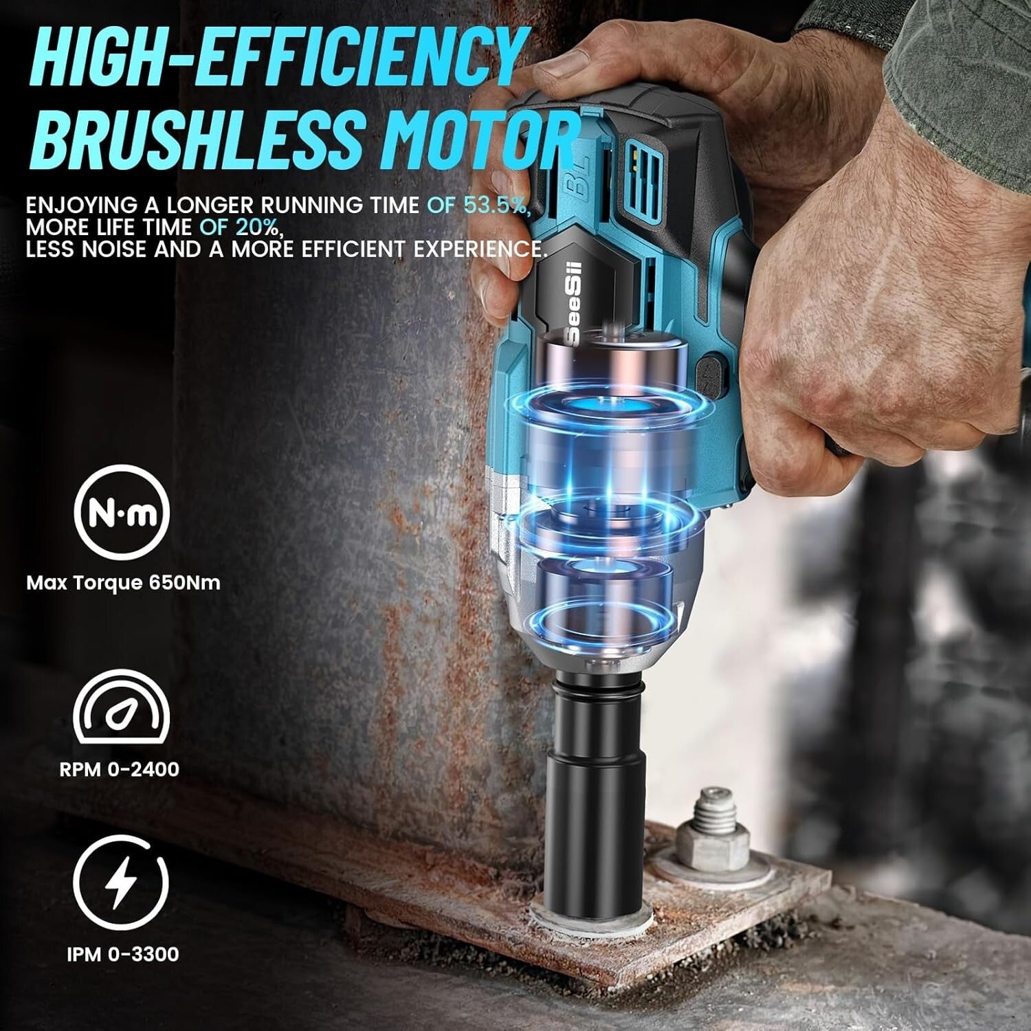 479 Ft-lbs Cordless Impact Wrench - Complete Set with Sockets & Charger Included