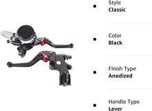 Load image into Gallery viewer, Universal 7/8" Motorcycle Brake Levers for Sport, Street, &amp; Dirt Bikes - Black