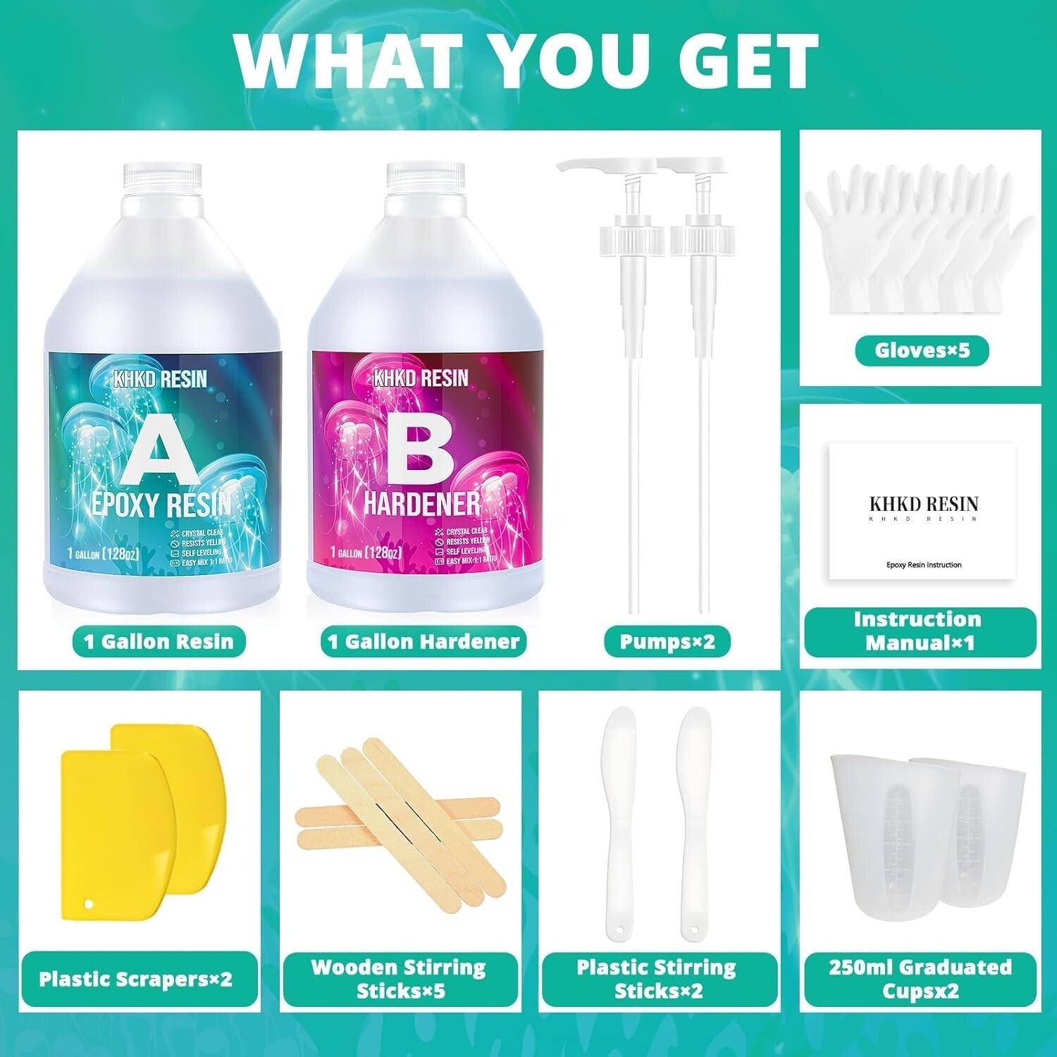 2 Gallon Premium Epoxy Resin Kit - UV Resistant, Scratch-Proof & Versatile