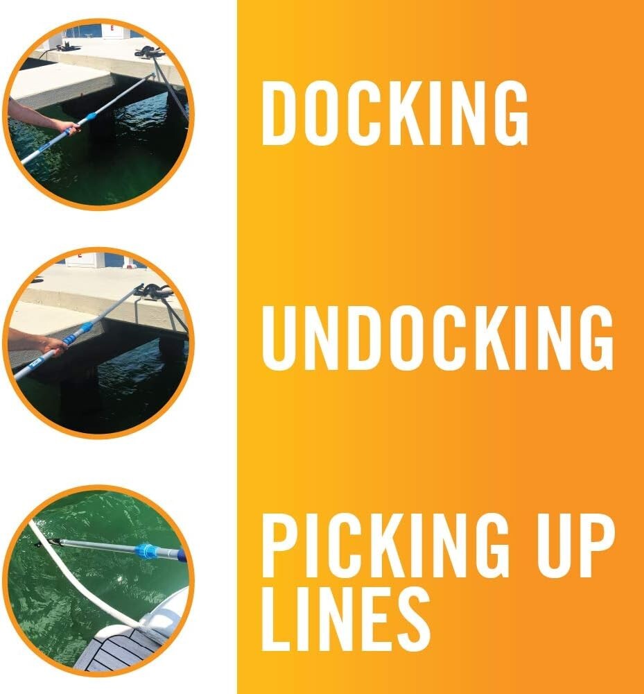 Versatile Marine Docking Stick with Rubber Bumper - Telescoping Pole Included