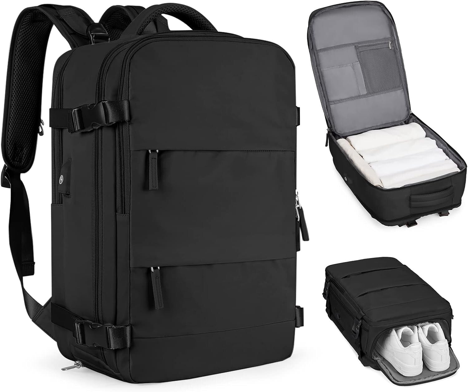 Comfortable Large Travel Backpack with Shoe Compartment - Ideal for Adventures