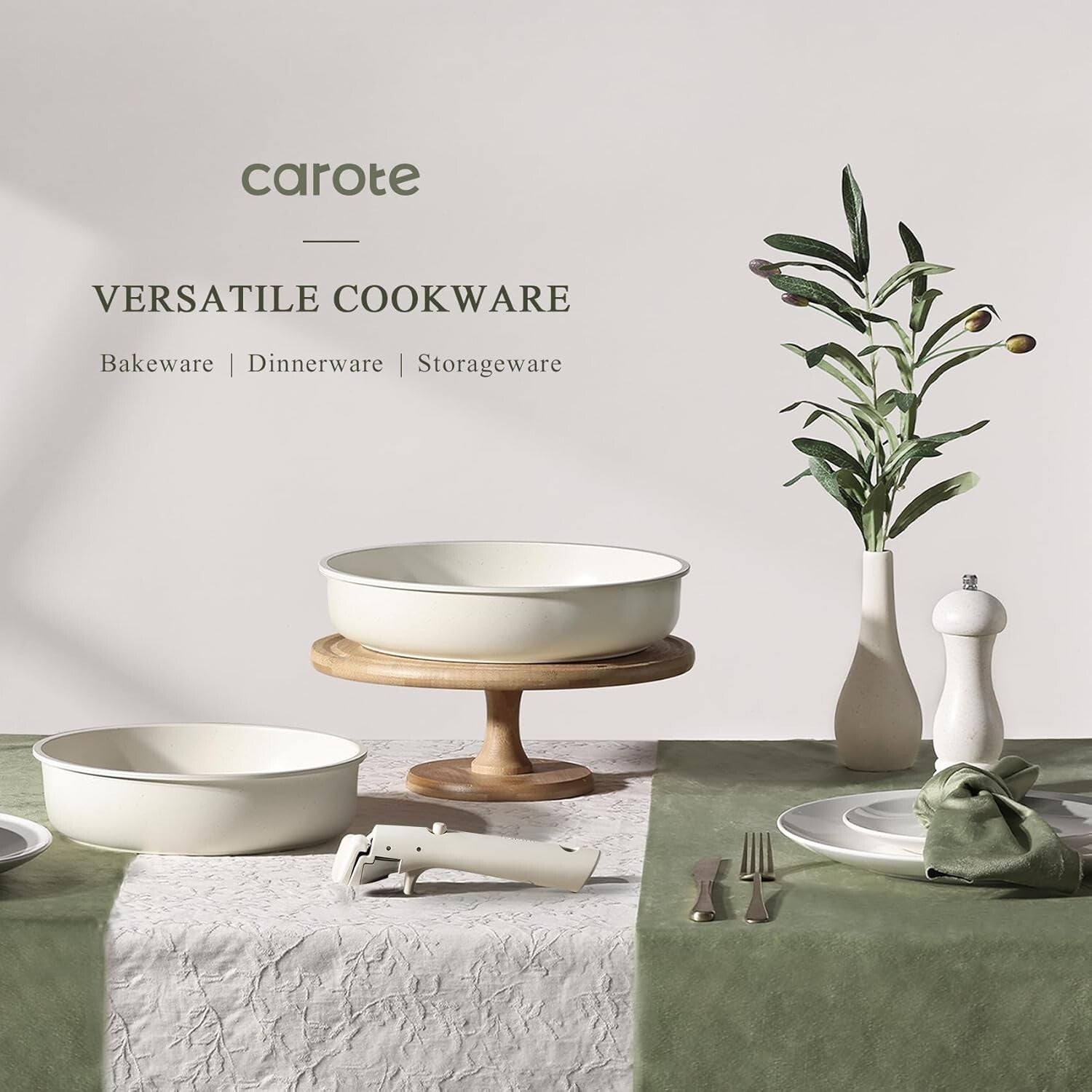 Easy-Clean 21-Piece Cookware Set with Removable Handle: Oven & Induction Safe