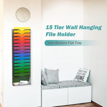 Load image into Gallery viewer, Space-Saving 16-Tier Wall File Holder with Hooks - Perfect for Home and Office