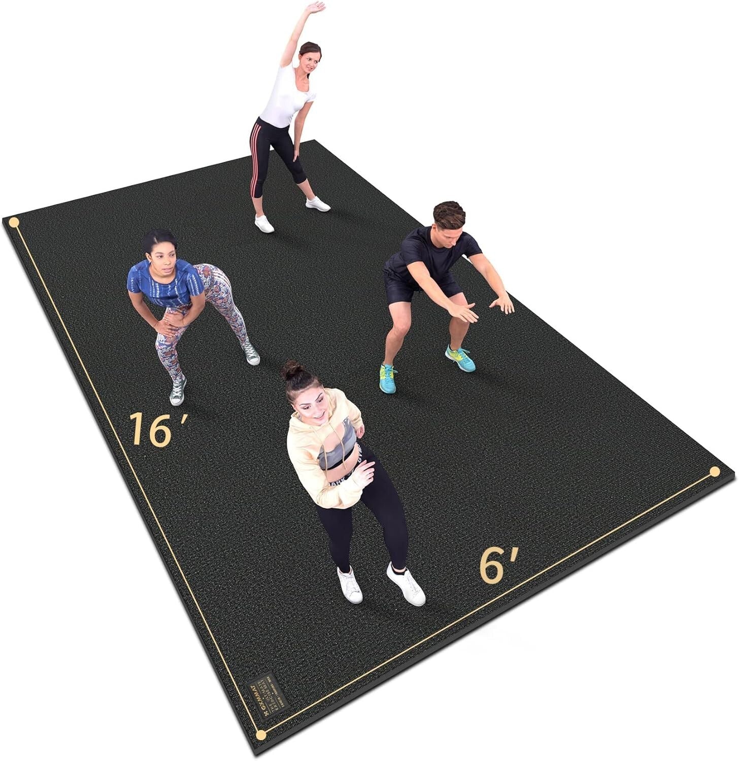 High-Density 16'x6' Non-Slip Foam Mat - Ideal for Plyo, Dance & Gymnastics