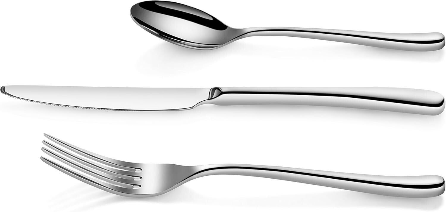 Rain II Mirror Finish Stainless Steel Flatware - Service for 12, 36-Piece Set
