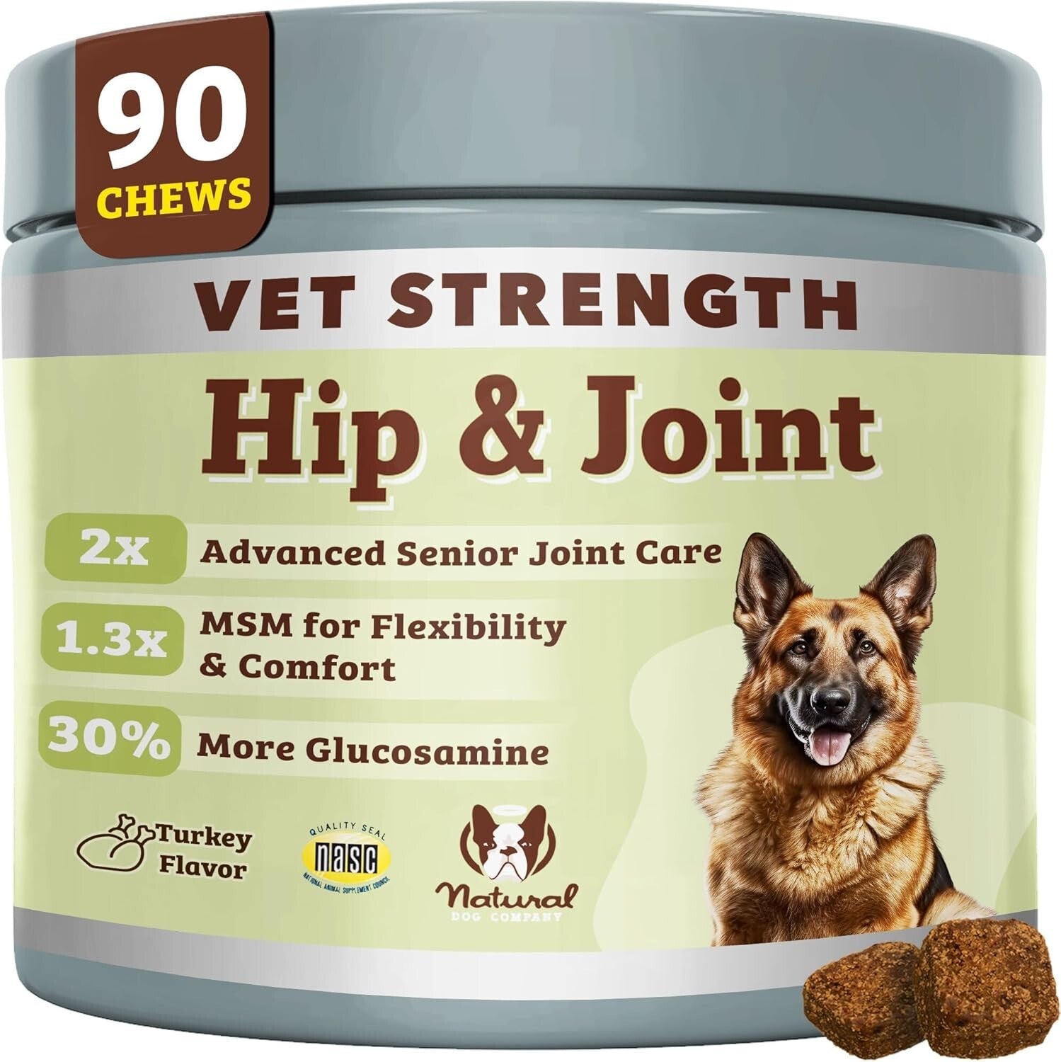 Vet-Approved Joint & Hip Chews - 90ct Glucosamine & Mobility Support for Dogs