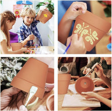Load image into Gallery viewer, 24-Pack 4 Inch Terracotta Clay Pots with Drainage for Charming Plants &amp; Crafts