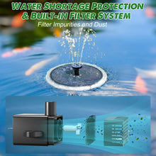 Load image into Gallery viewer, Elegant Solar-Powered Bird Bath Fountain with Matte Panel &amp; Vibrant Light Show
