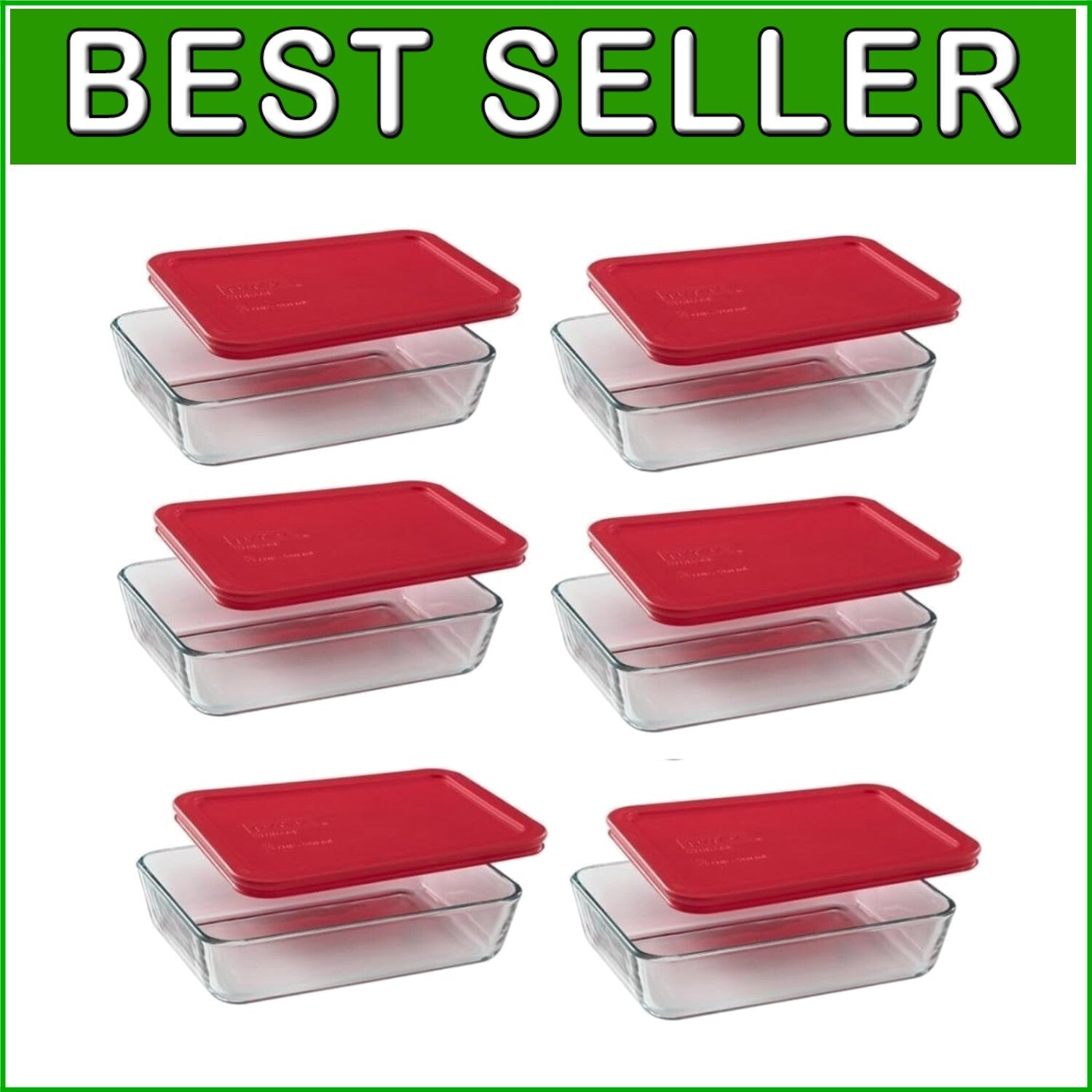 Dishwasher Safe 3-Cup Rectangle Glass Storage Dishes with Snap Closure Lids
