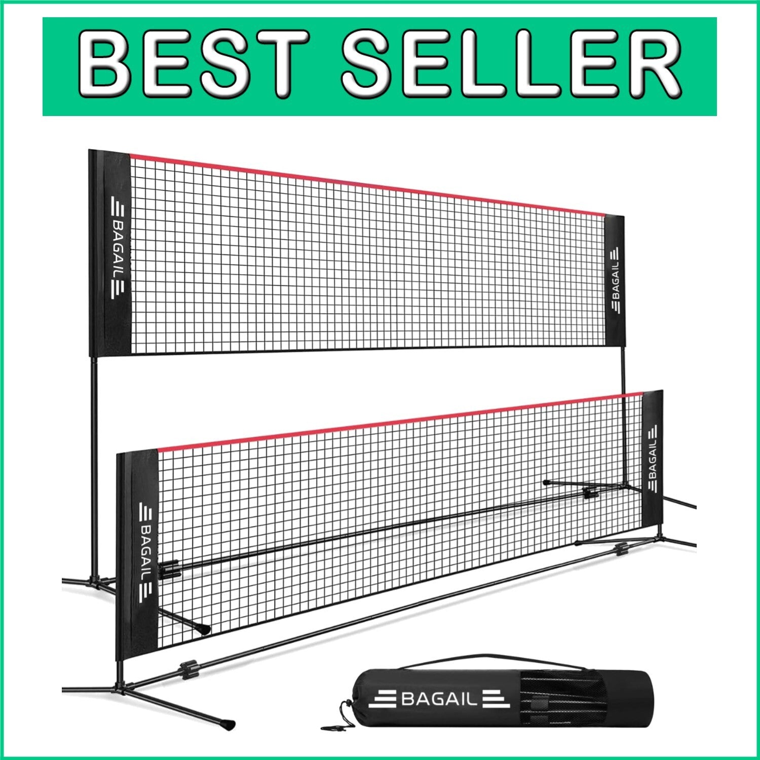 Durable 14ft Adjustable Sports Net - Perfect for Badminton, Tennis, and More
