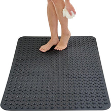 Load image into Gallery viewer, Premium 47x32 Non-Slip Bath Mat with Secure Suction Grip &amp; Drainage Holes