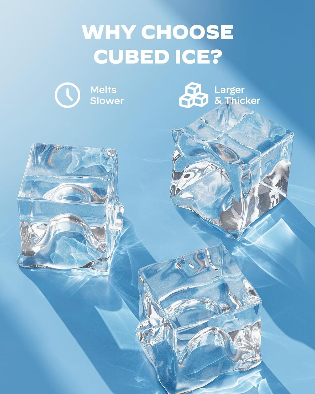 Compact Ice Maker Producing Up to 44 Lbs of Premium Ice Daily, Auto-Cleaning