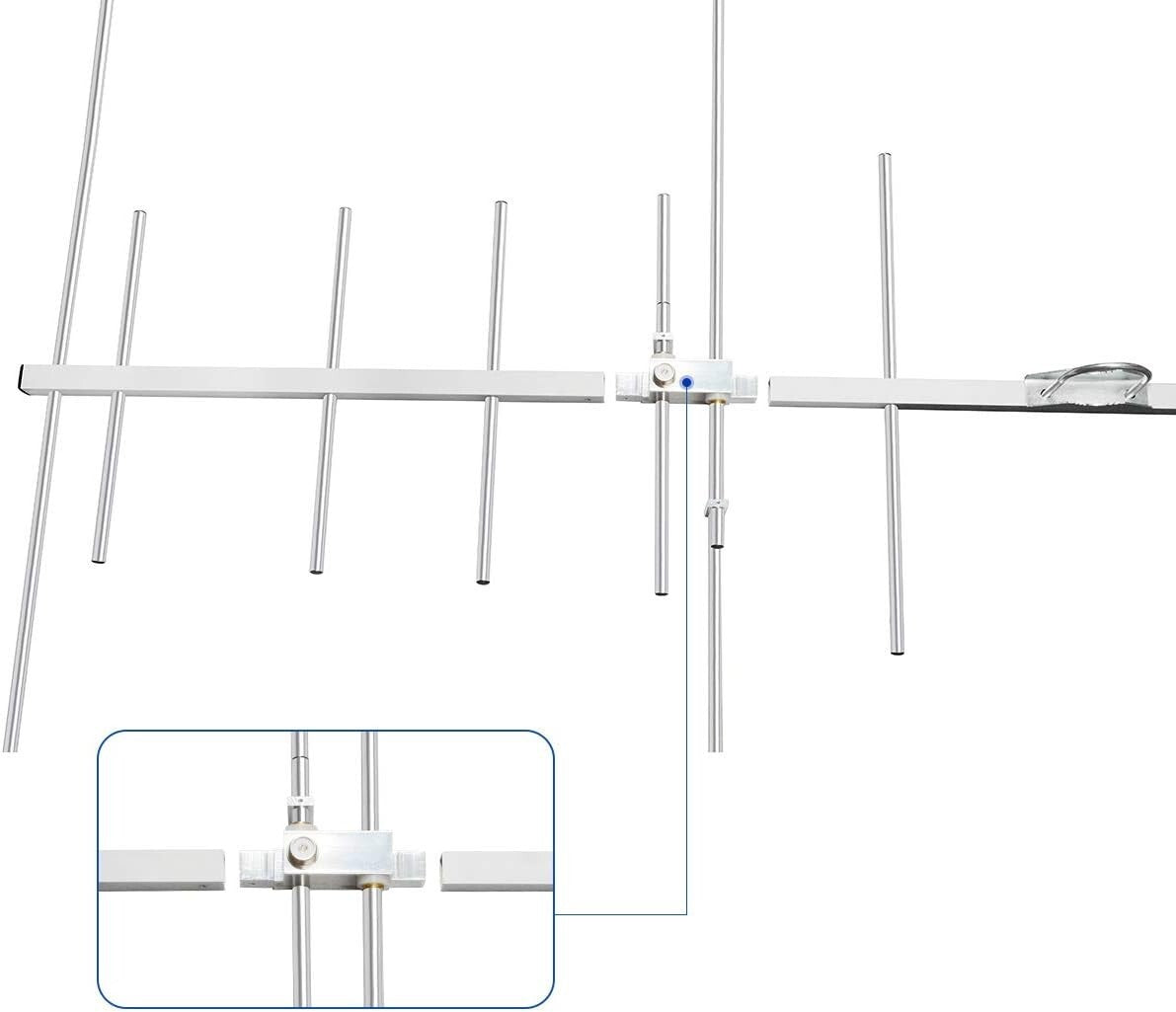 Dual-Band 9.5/11.5dBi Yagi Antenna for VHF/UHF - 100W Power, 8 Element Beam