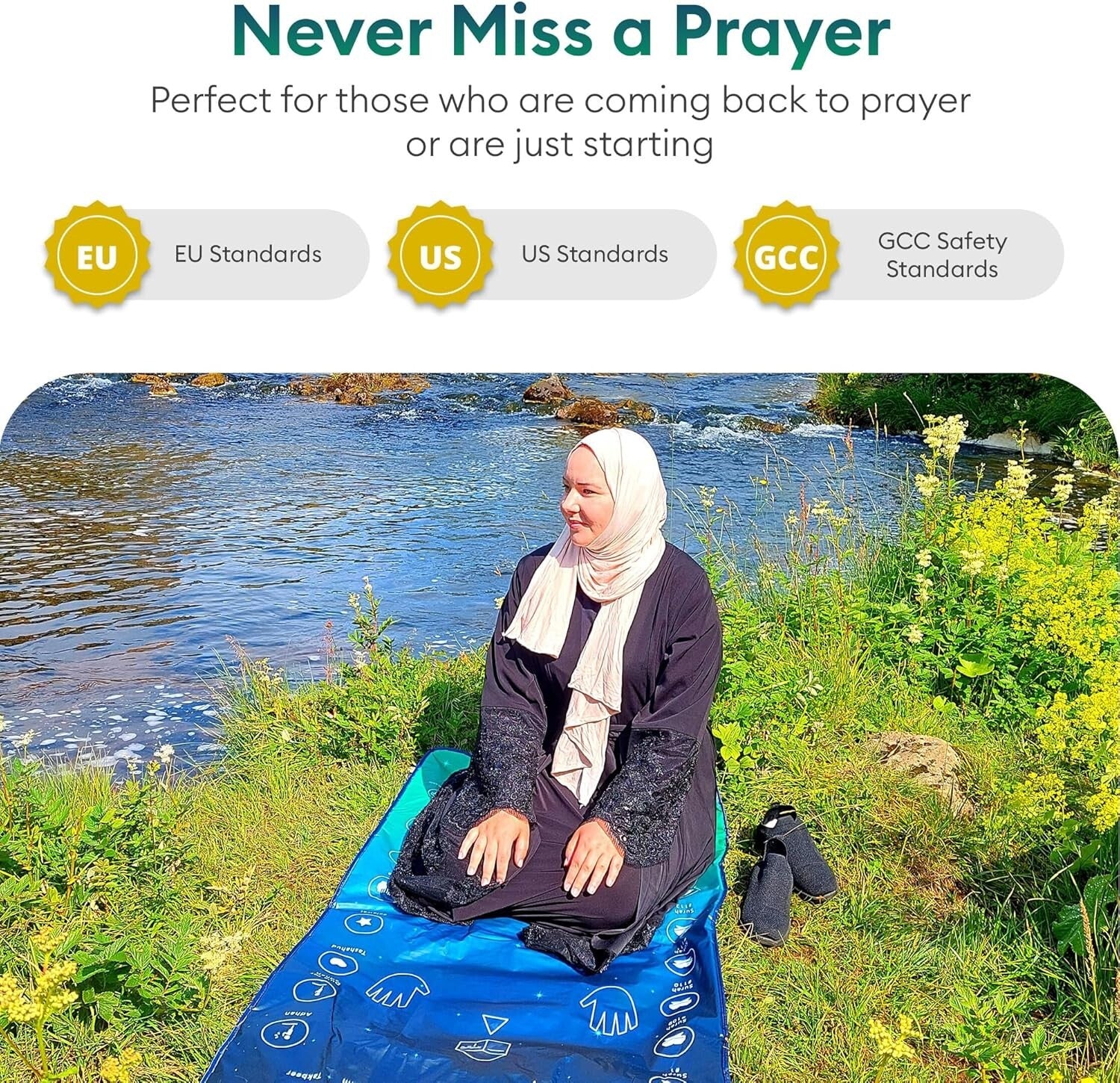 Modern Waterproof Prayer Mat with Speaker - Perfect for Learning Salah & Duas